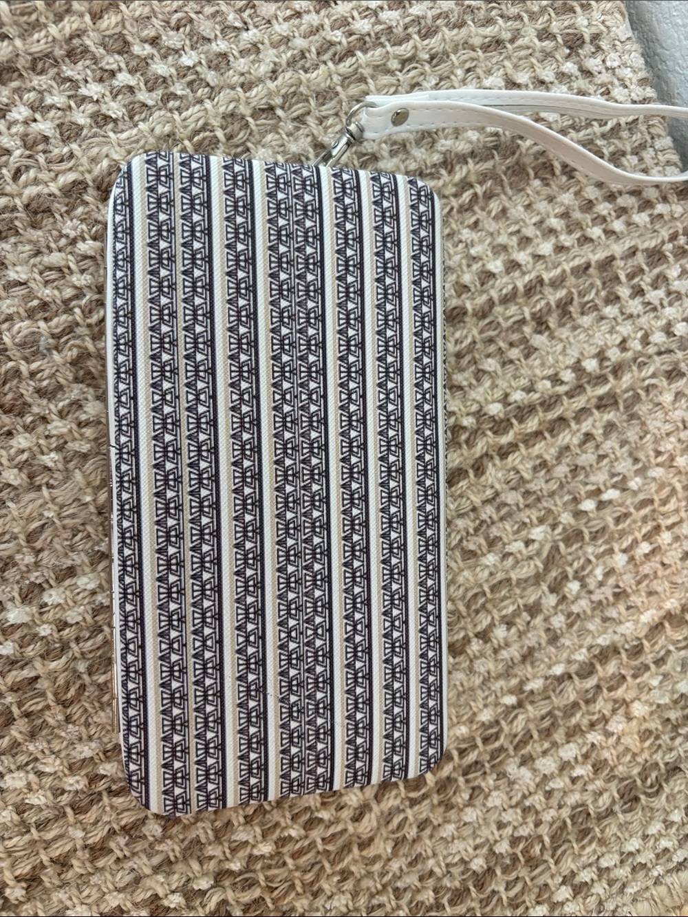 Striped Black and White Wristlet Wallet